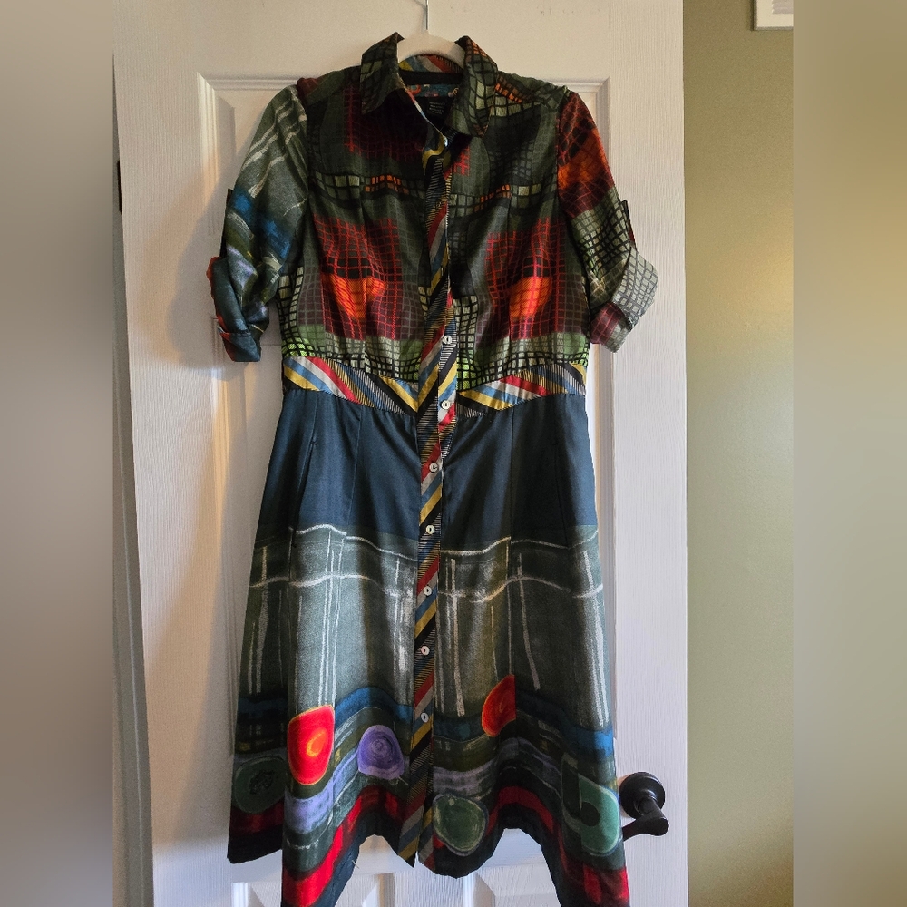 BOGO Desigual Colorful Long Sleeve Dress, Size 36/S
